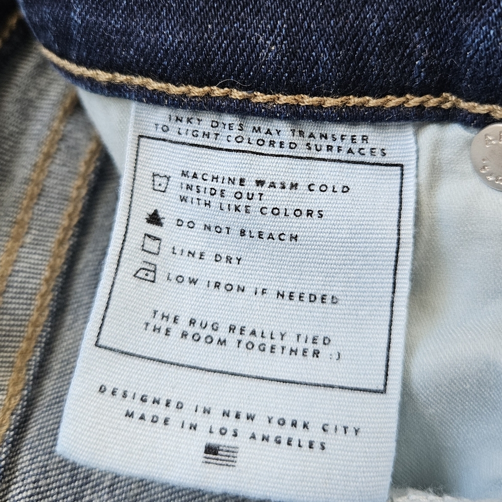 AYR Womens Jeans The Pop 25S Short Dark Wash Straight Leg Classic USA Made Crop - Picture 9 of 10
